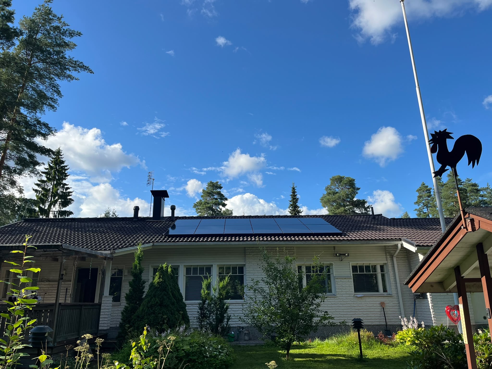 Omakotitalo aurinkopaneeleilla Järvenpäässä
